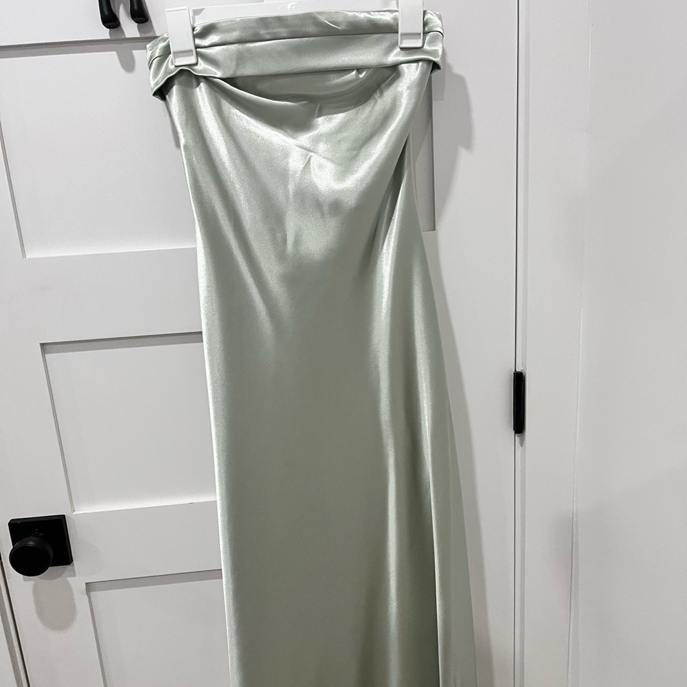 Elegant Strapless Mint Dress